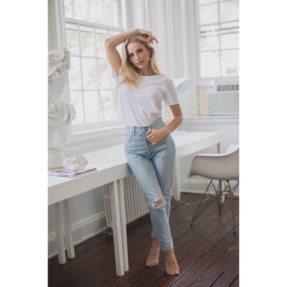 Agolde Riley High Rise Straight Crop Jeans in Shatter, Size 31, NWOT - Picture 1 of 16